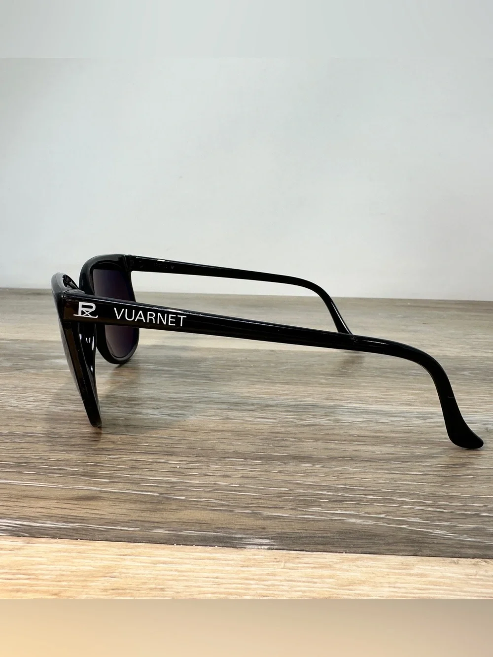 Vintage Vuarnet Pouilloux 002 Sunglasses Amber Lens Black Frames France 1980's